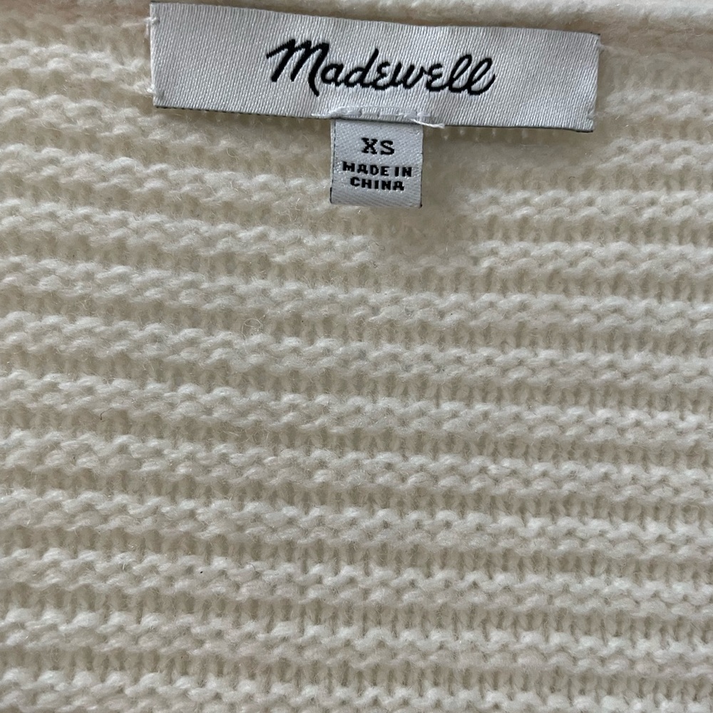Madewell Cream Ribbed Cardigan Sweater - Picture 3 of 5